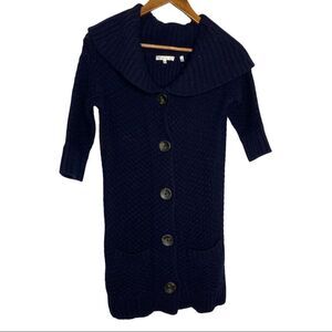 Vince wool and cashmere Blend Navy Blue Long Cardigan Sweater Knit Women's XS